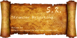 Straszer Krisztina névjegykártya